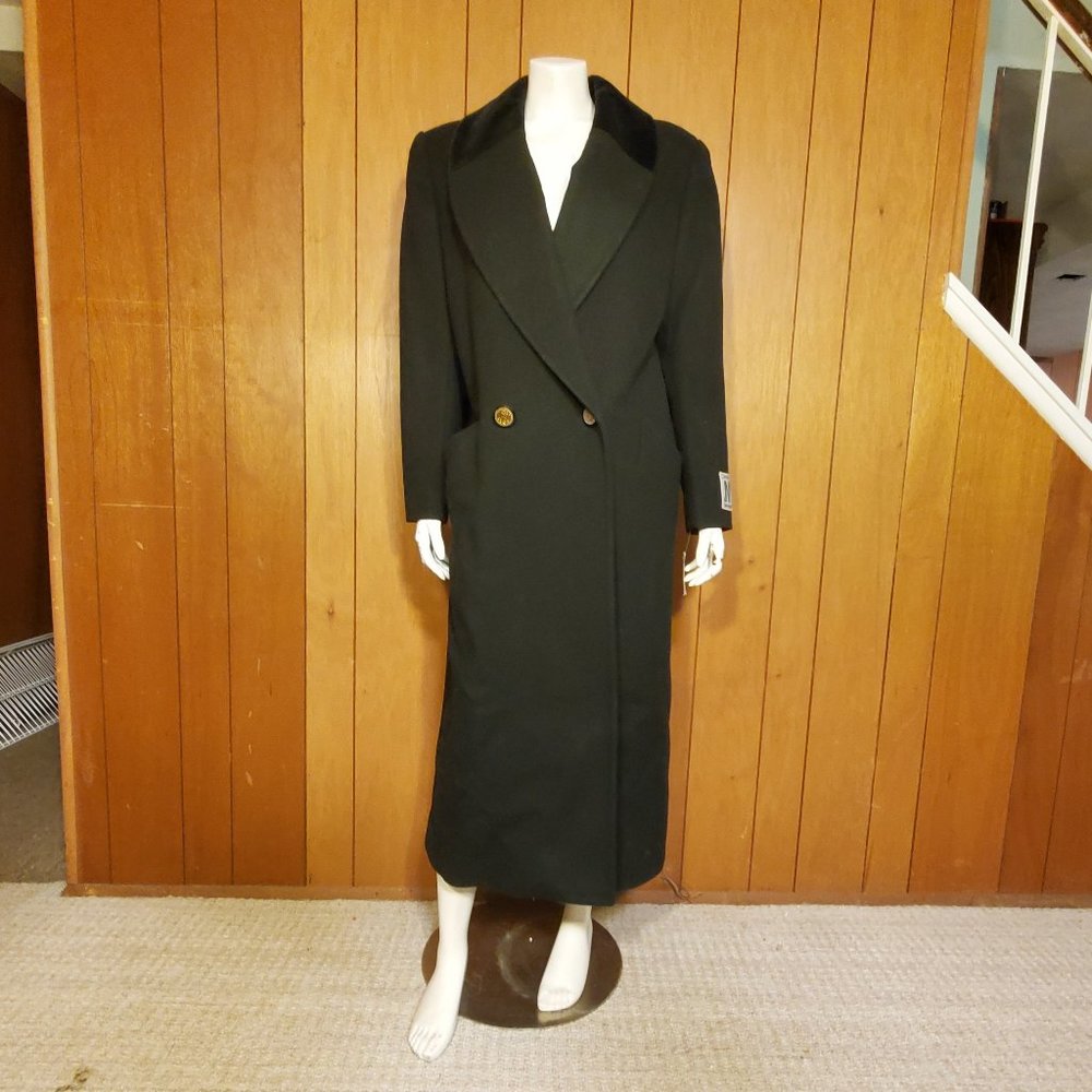 NWT Vintage Jones New York Crushed Velvet Wool Trench Coat Women's Size 14